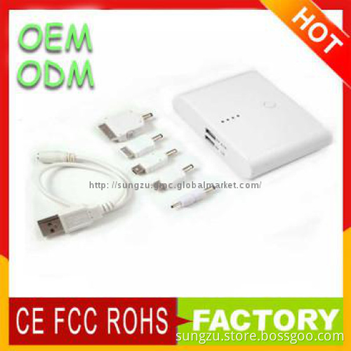 External mobile phone charger with 12000mah battery power bank